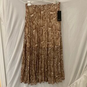 Free Press Nordstrom Rack animal print snake pleated maxi skirt small NWT